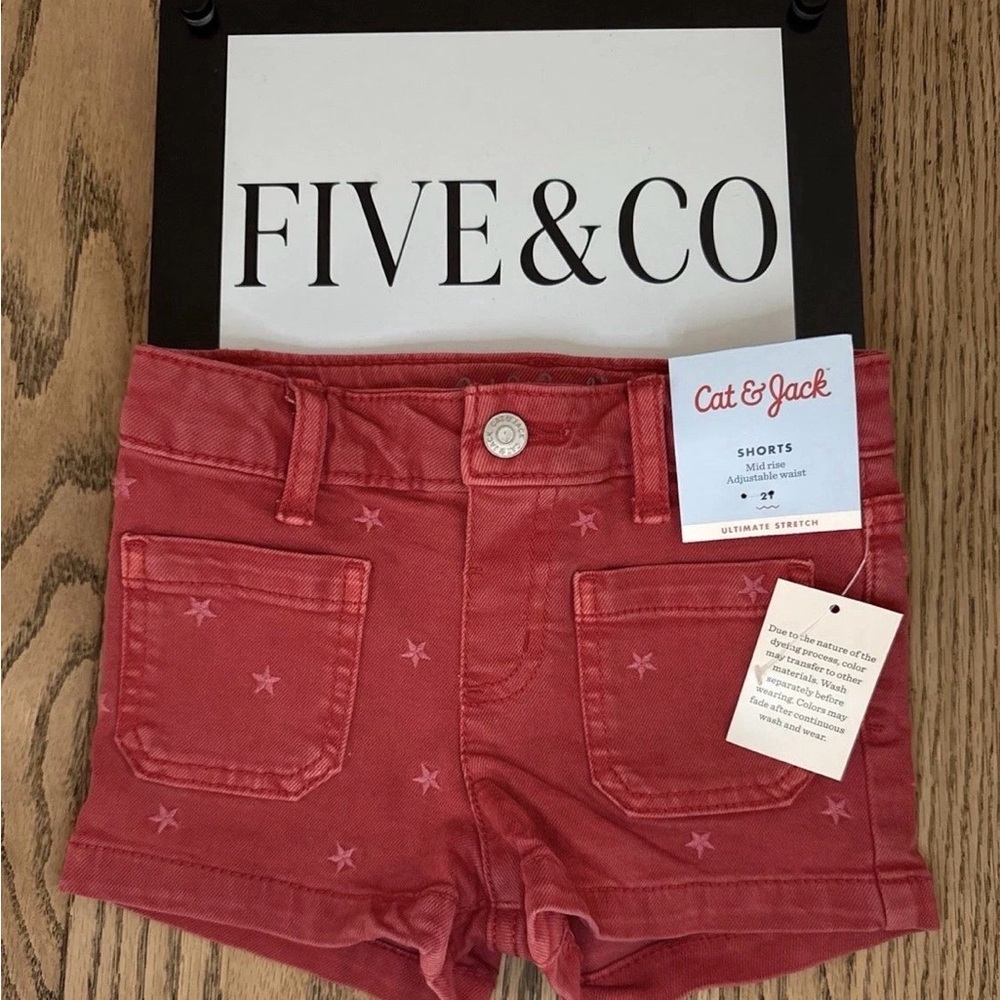 NWT Toddler Girls 18 month or 2T Cat & Jack Red Denim